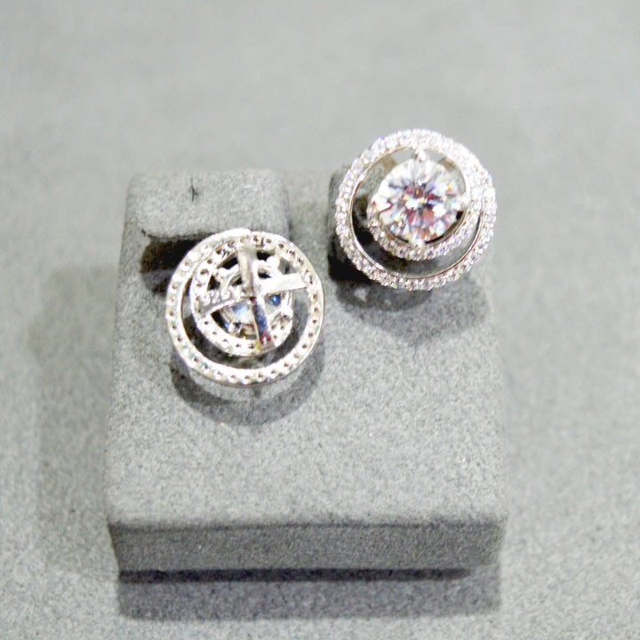 Silver Studs With Moissanite