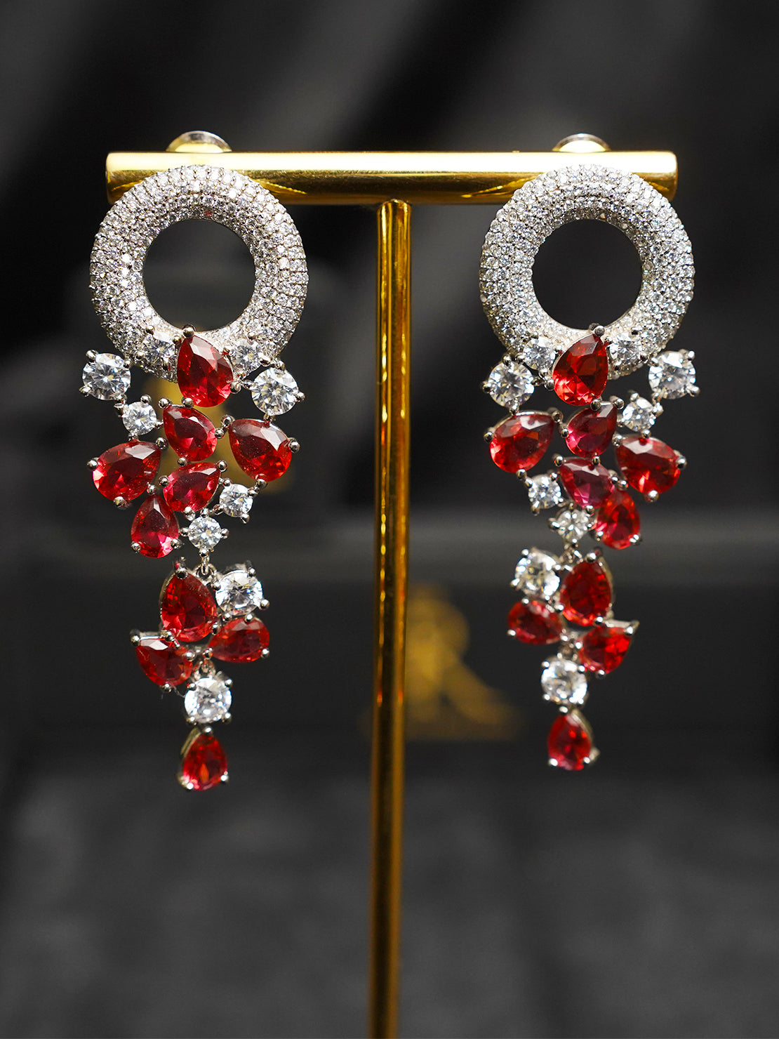 Ruby and Zirconia Danglers