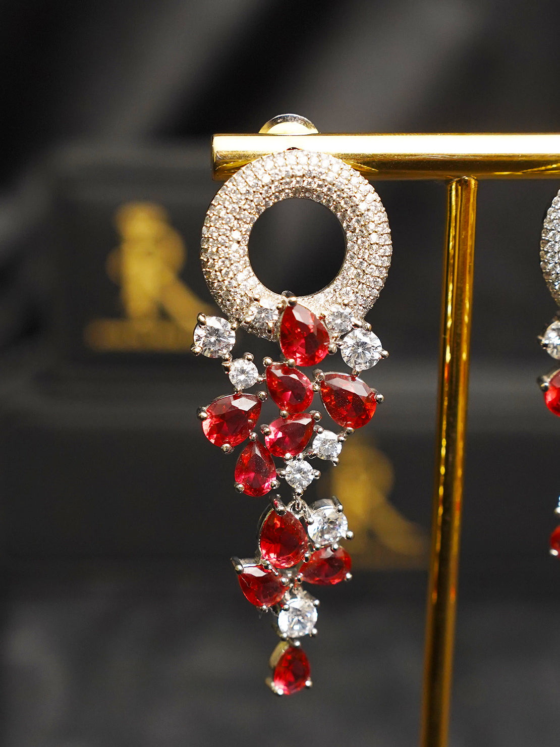 Ruby and Zirconia Danglers