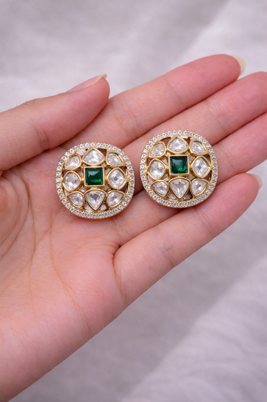 Floral Polki Studs