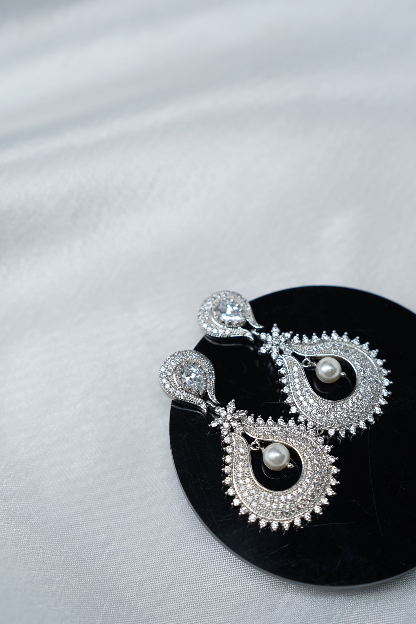 Silver Tear-Shaped Earrings