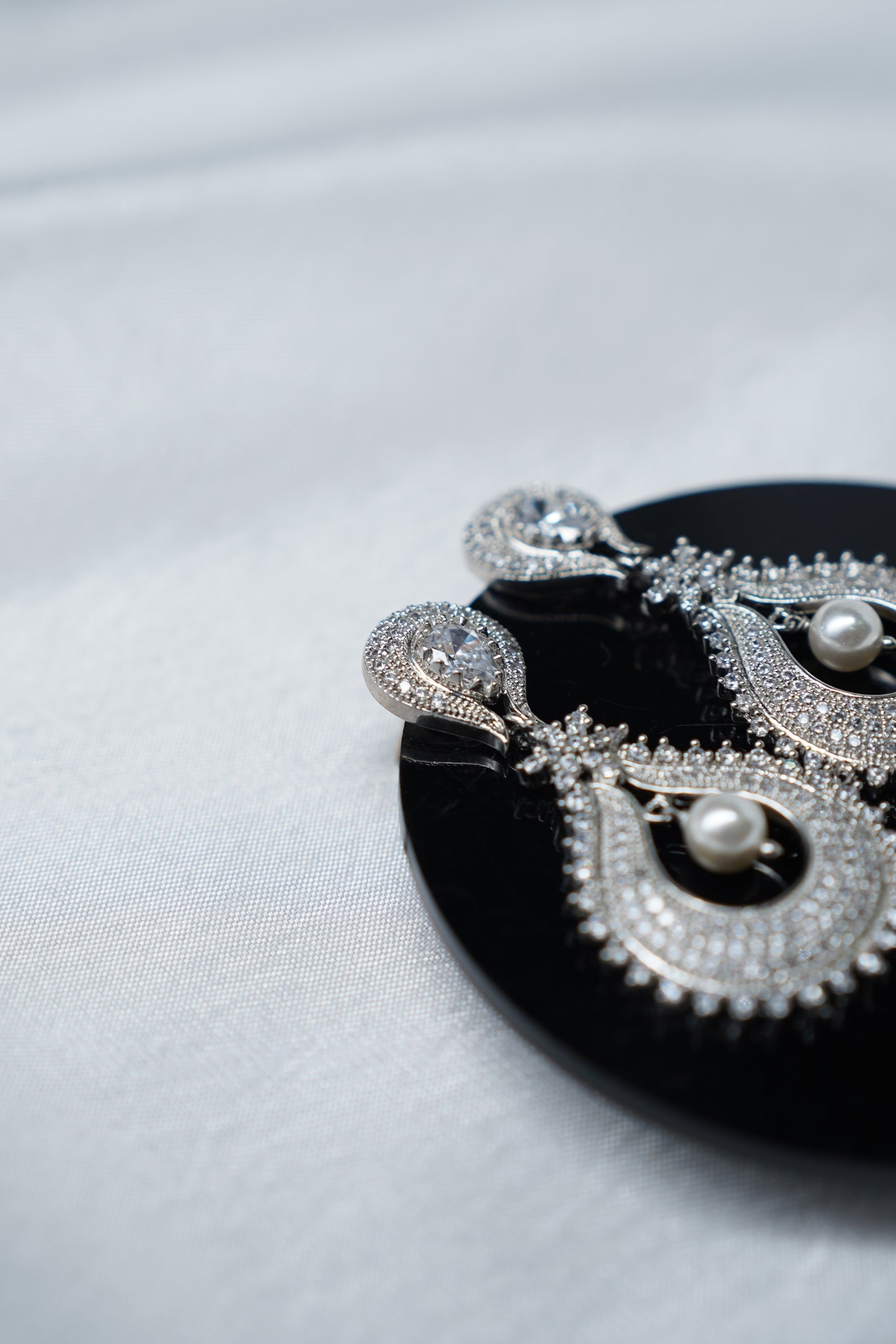 Silver Tear-Shaped Earrings