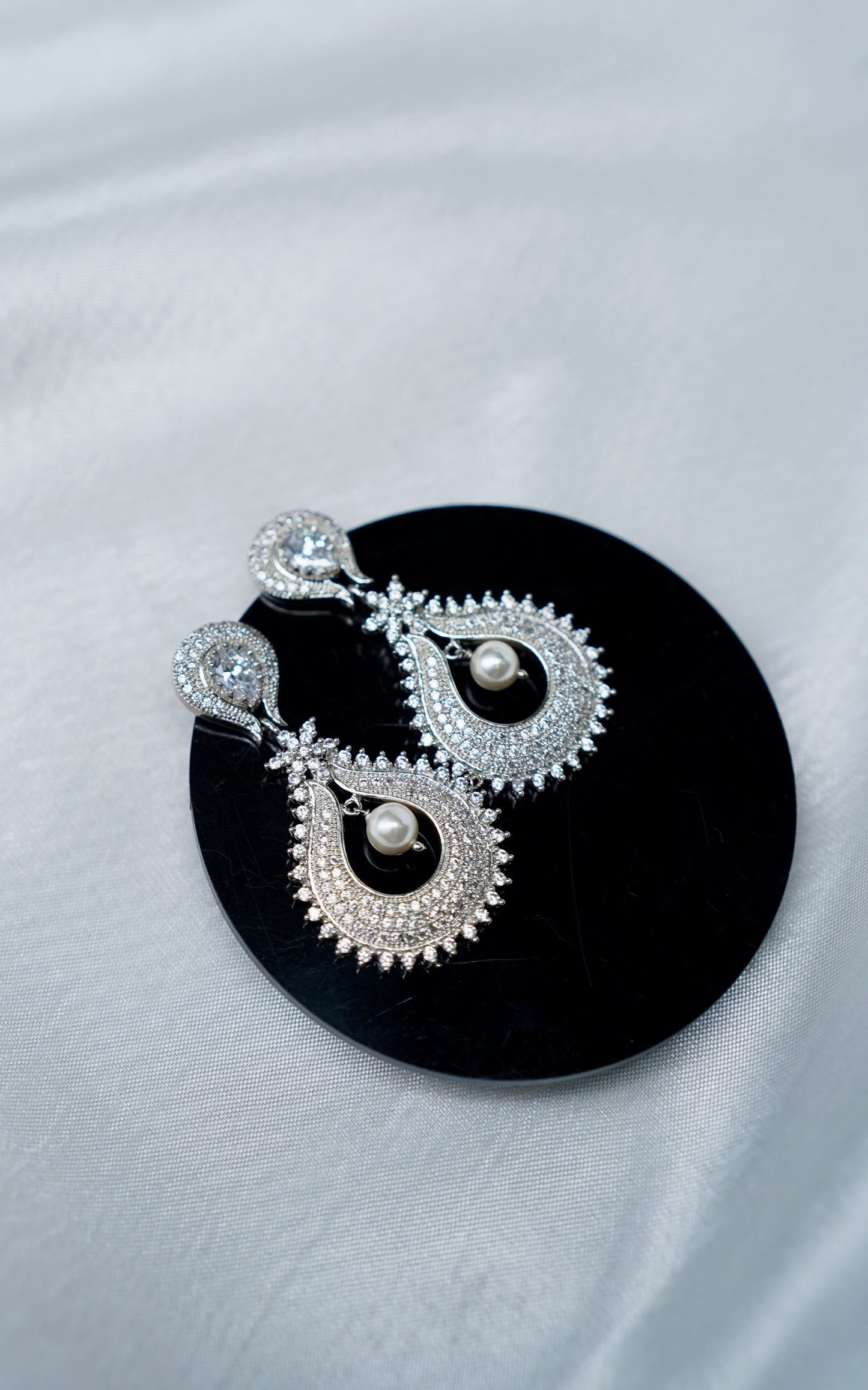 Silver Tear-Shaped Earrings