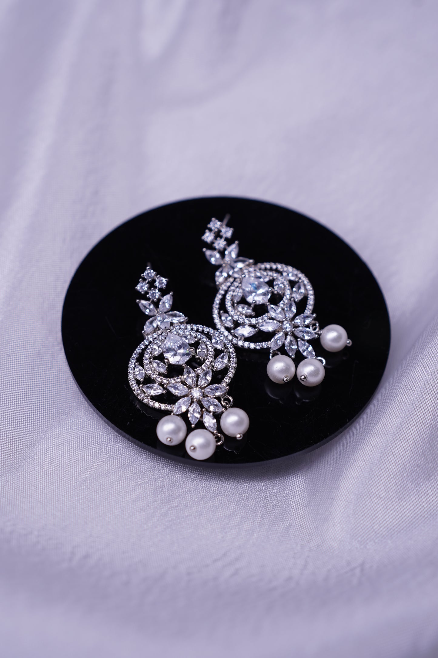 Pearl silver danglers