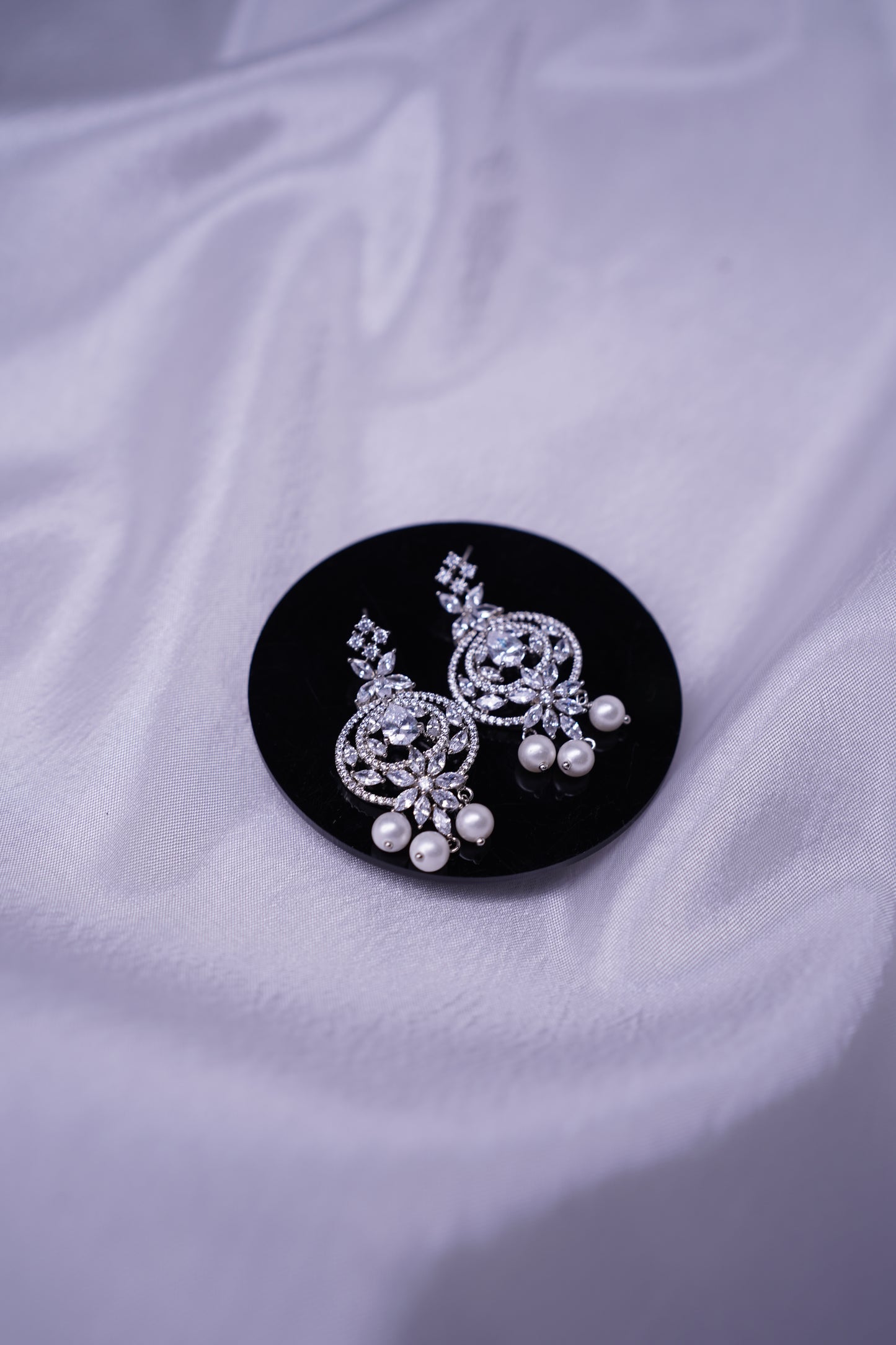 Pearl silver danglers