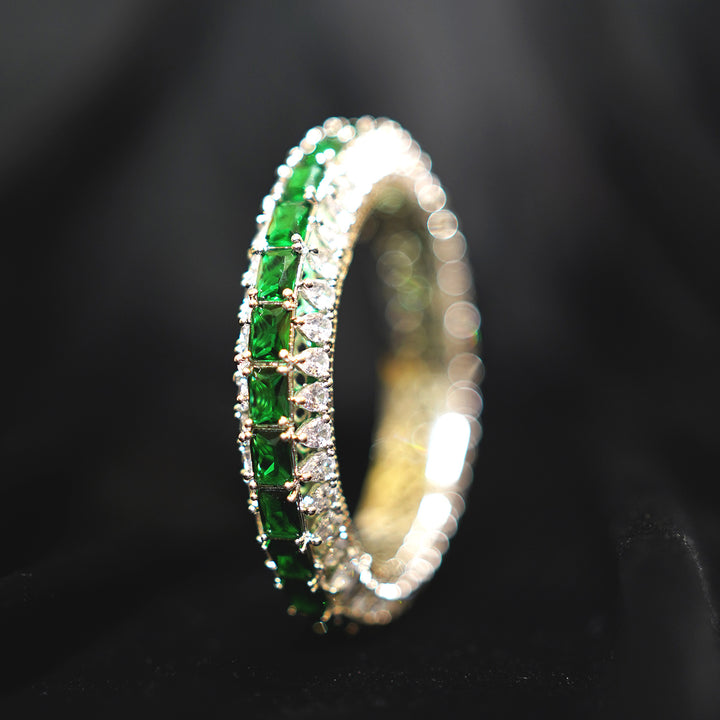 Emerald Moissanite Bangle